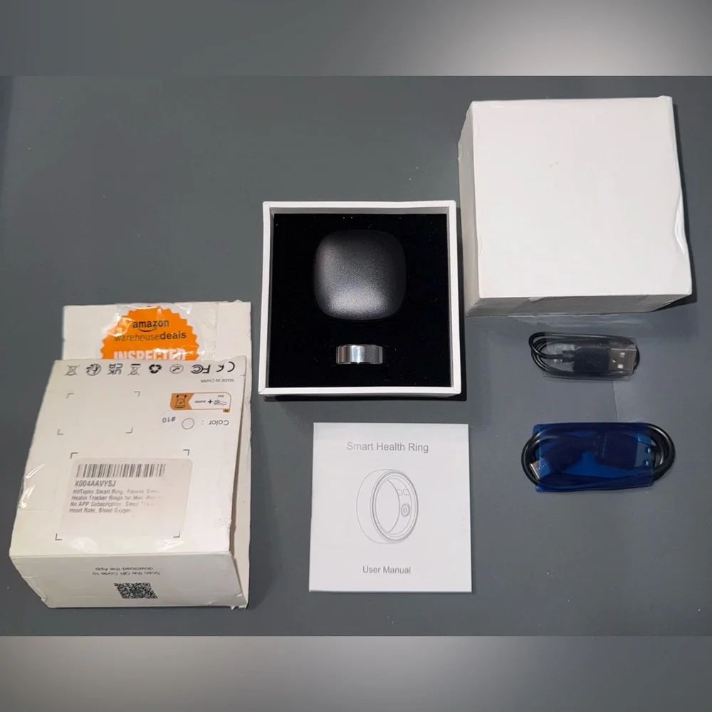 HitTopss Smart Ring, Silver # 10, Fitness Sleep Health Tracker, Waterproof